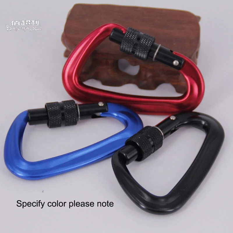 8#D shaped 7075 Aviation  Aluminum metal 12KN swivel spring locking climbing carabiner hooks FOR camping hiking or bicycle ball