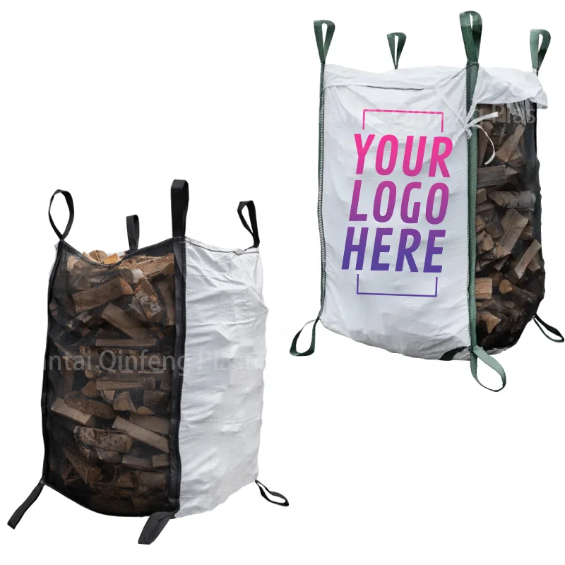 1.5 Cubic Meter FIBC Big Vented Bulk Tonne Super bags 1000L 1500L Ventilated Firewood Vegetables Bulk Jumbo Mesh Bags