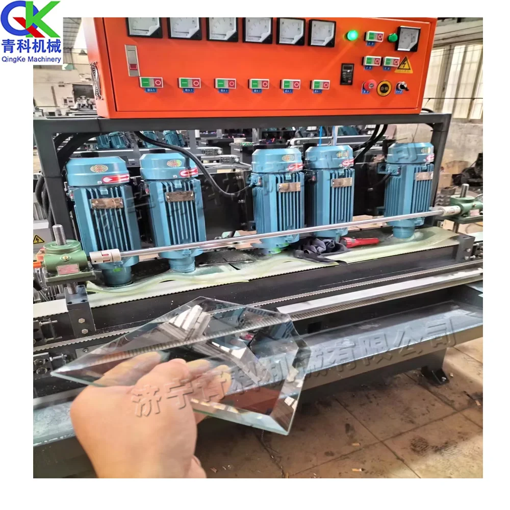0-3m/ min Decorative Rock Plate Grinding Plate Chamfering Machine 4 Head Glass Straight Line Trimming Machine