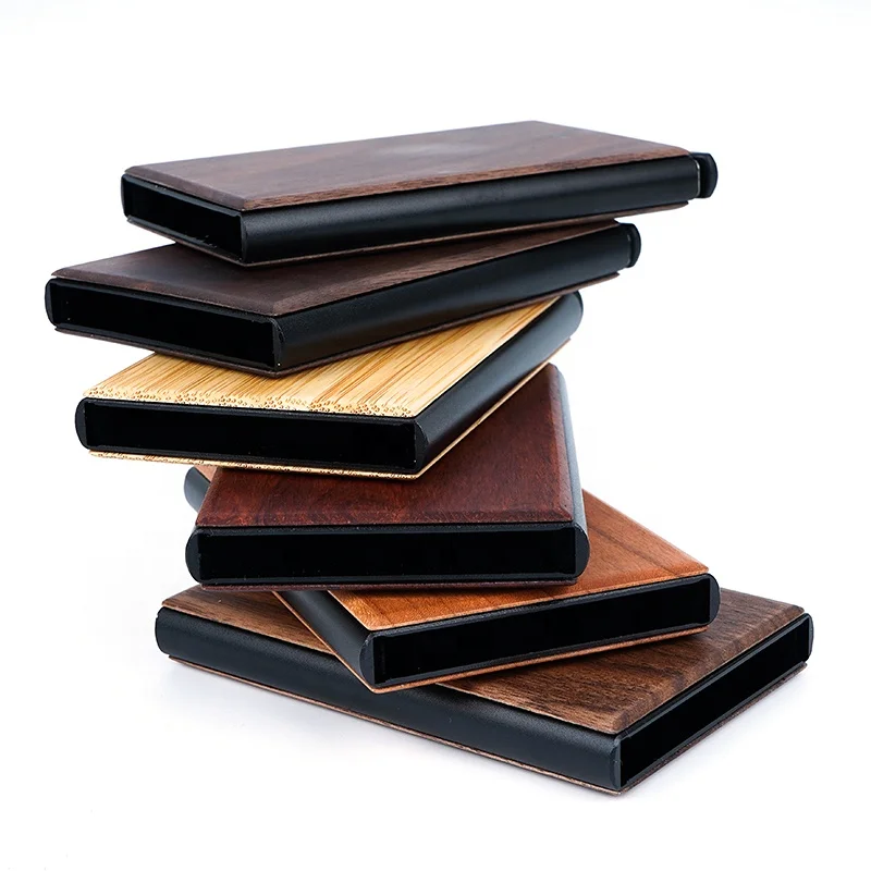 Wallet Ultra Thin Wood Wallet  Card Holder For Men  Wooden Natural Wood Card Case