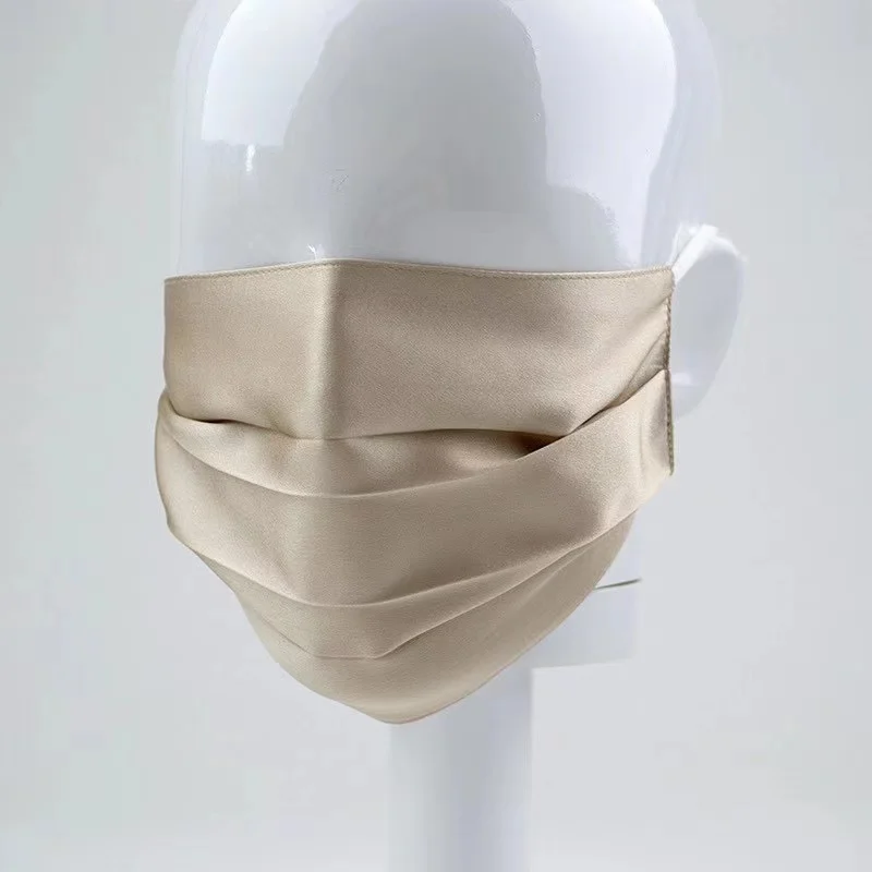 19mm Reusable Ice Feel Mulberry Silk Rectangle Face Mask Super Soft Nose Wire  Face Masks with box available