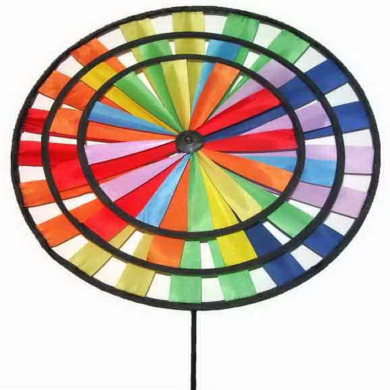 Spring tripe round law windmill for garden decoration