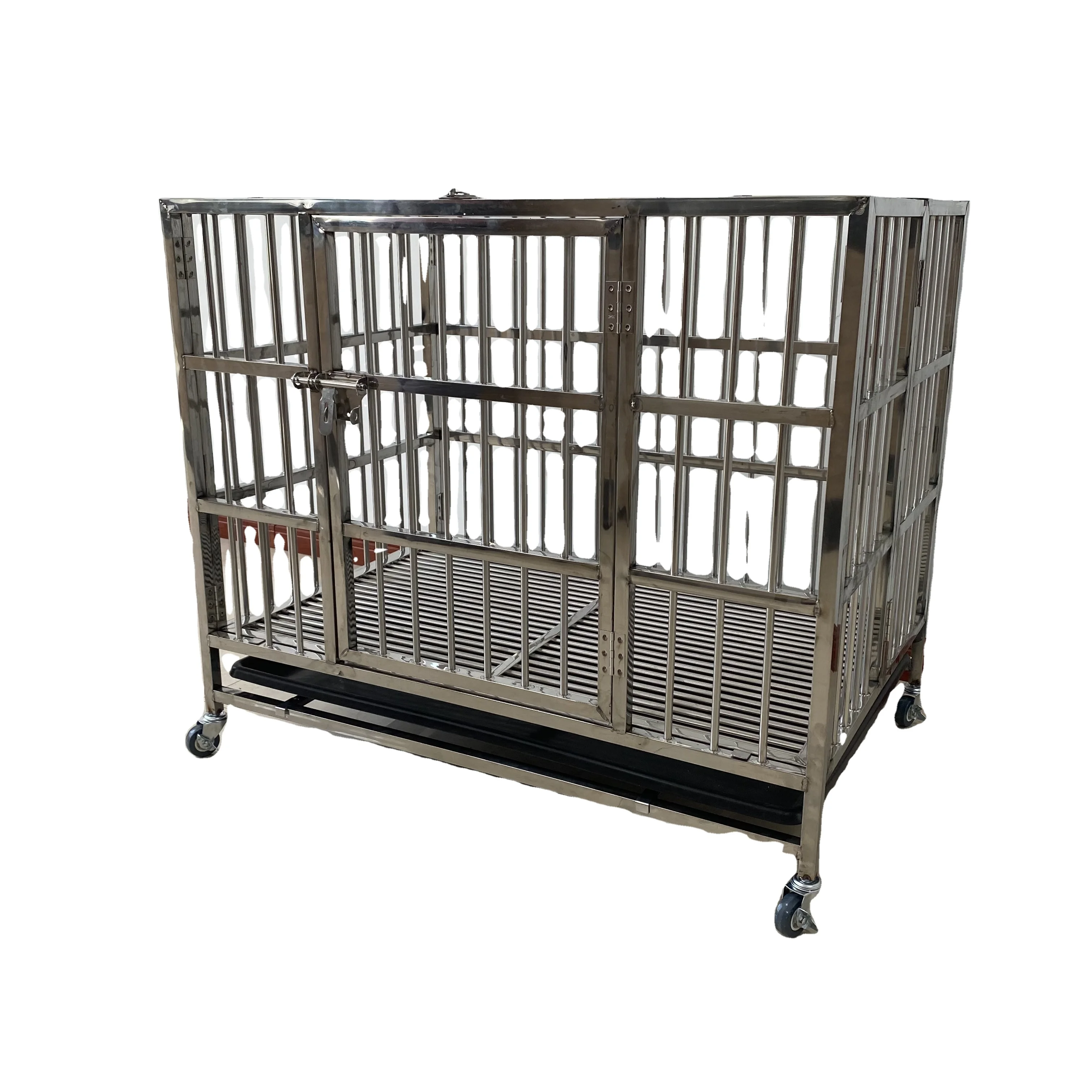 Professional Manufacturer Pet Home Large Folding Stainless Steel Tube Roll Cages for Dog Crate
