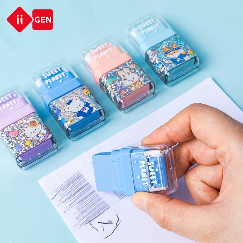 IIGEN Sweet Planet Roller Eraser Dust Free School Custom Shaped Eraser for Student Kawai Erasers