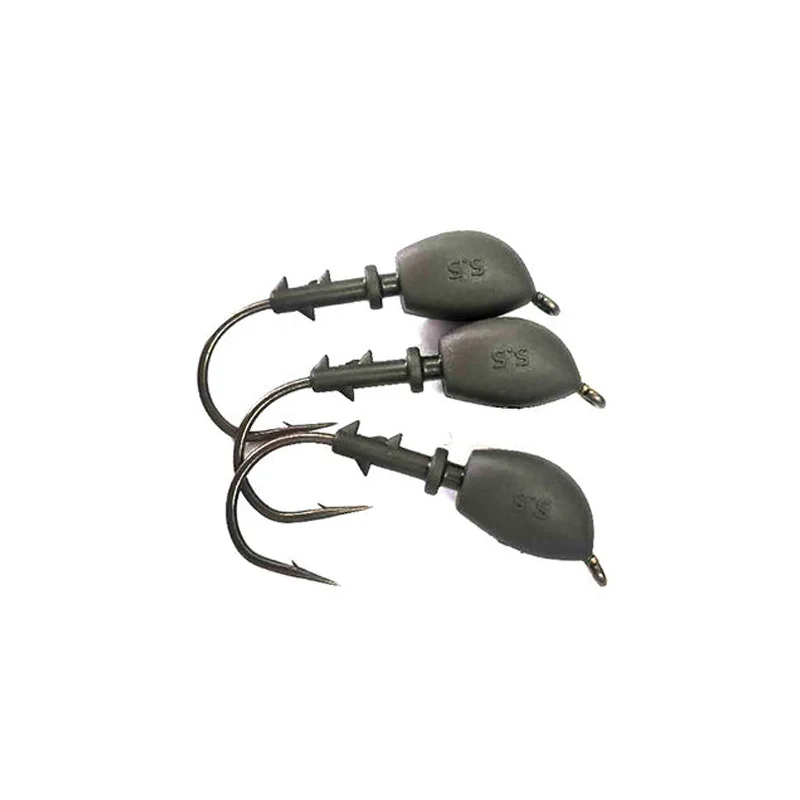 Eco-Friendly Tungsten Wacky Jig Head Hook Silicone Skirt Lure Non-toxic & Lead-Free Fishing Tackle for Bass Walleye Trout