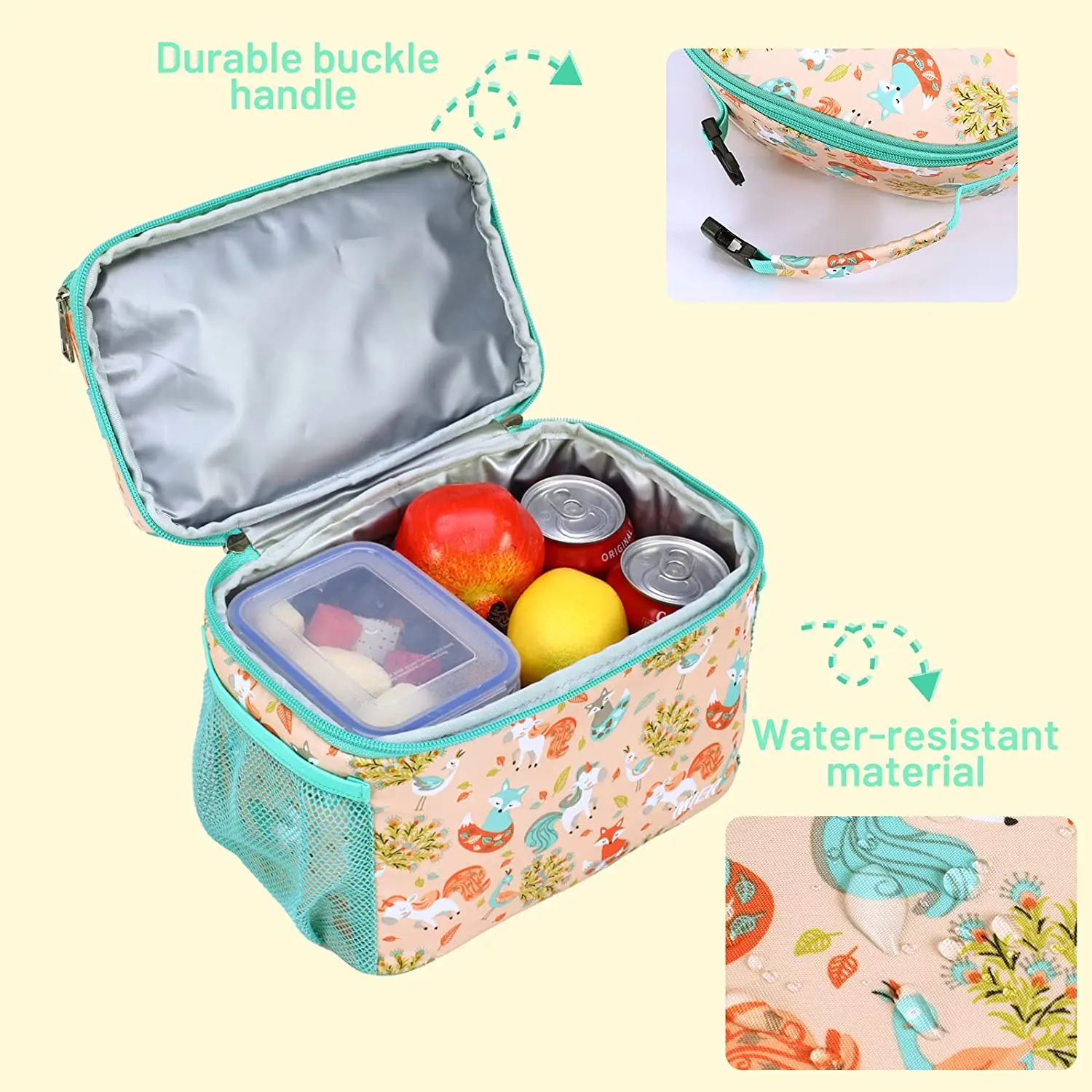 Kids Cartoon Unicorn Lunch box Insulated Soft Bag Mini Cooler Back to School Thermal Meal Tote Kit for Girls and Boys