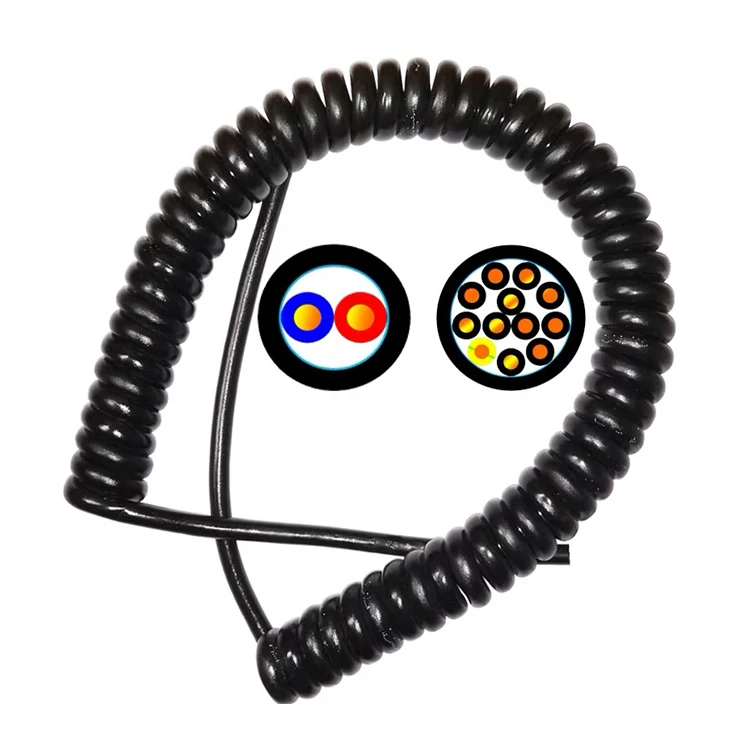 Dongguan Guangying Superior Spring Cable 12 Core Cable Power Wire Conductor TPU Shielded Electric Spiral Cable