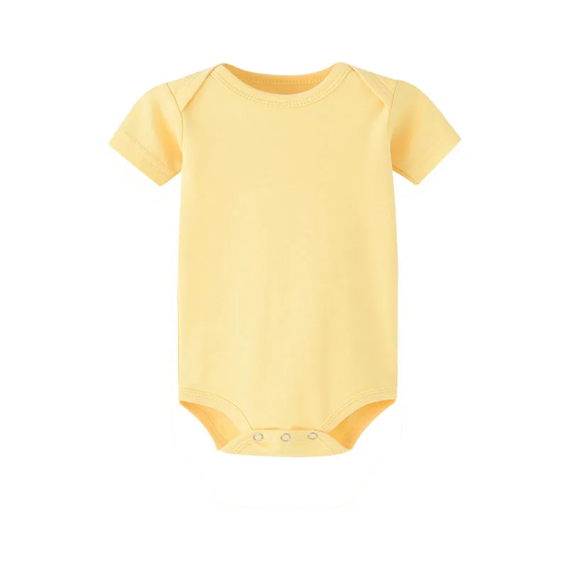 Custom Summer Short Sleeve 100% Pure Cotton Plain Blank Colors Onesies Baby Clothes Rompers
