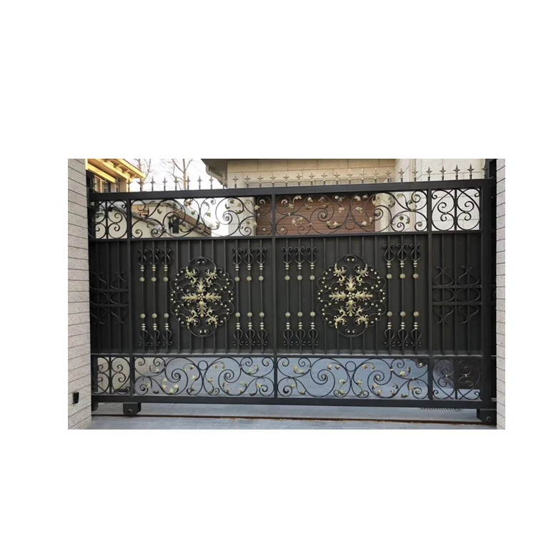 Customized big iron gate home courtyard security villa fence gate