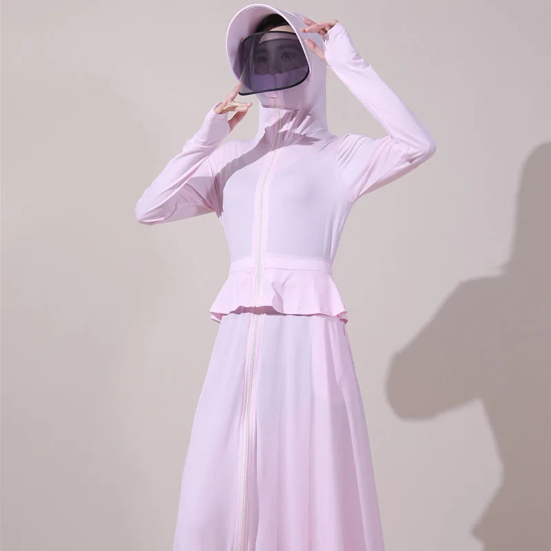 2022 New Long Sunscreen Full Body UV Protection Summer Outdoor Sports Cool Feeling Ice Ultra Thin Sunscreen Clothes Rash Guard