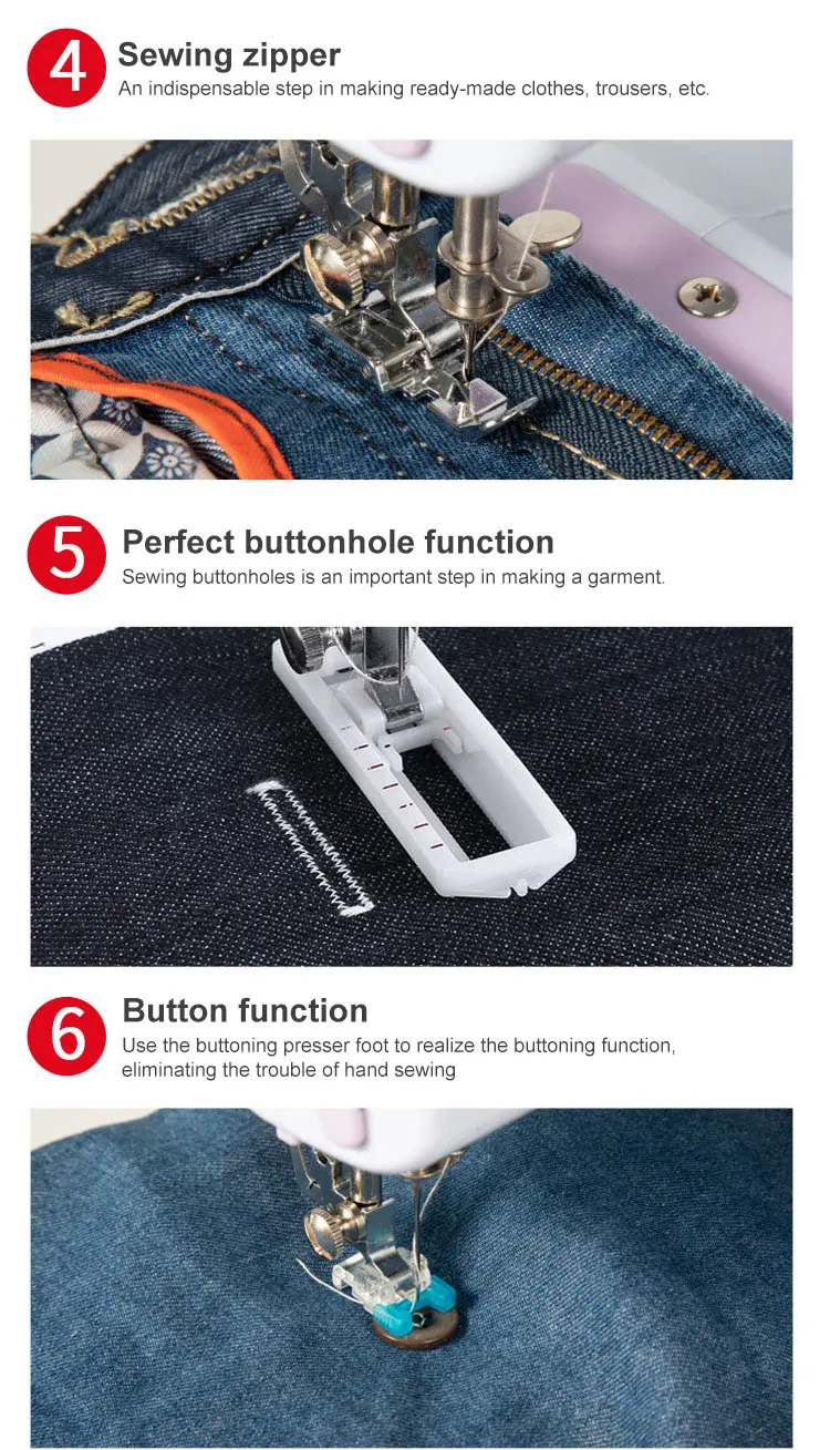 RS-505 buttonhole sewing machine multifunction sewing machine type household with LED light