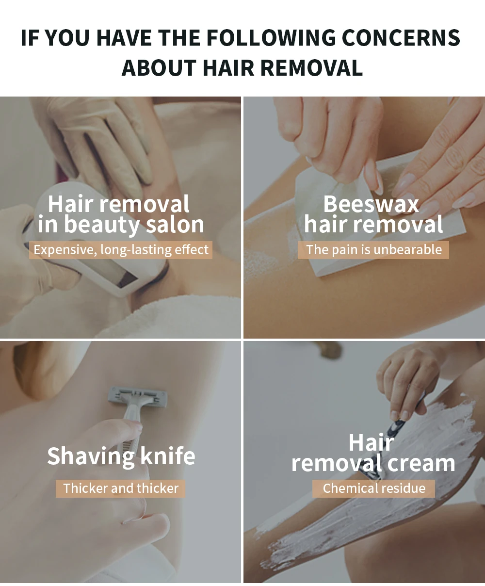 
Painless Permanent Hair removal Device Upgrade to 999,999 Flashes Hair Removal Device Epilation for Facial Legs Armpits Body 