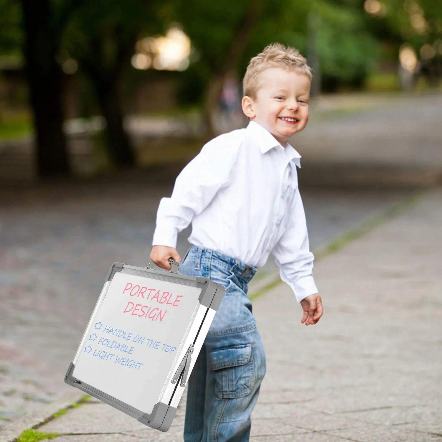 Magnetic Desktop Mini Easel Double Sided Portable Interactive Whiteboard with Holder for Kids Drawing Teaching