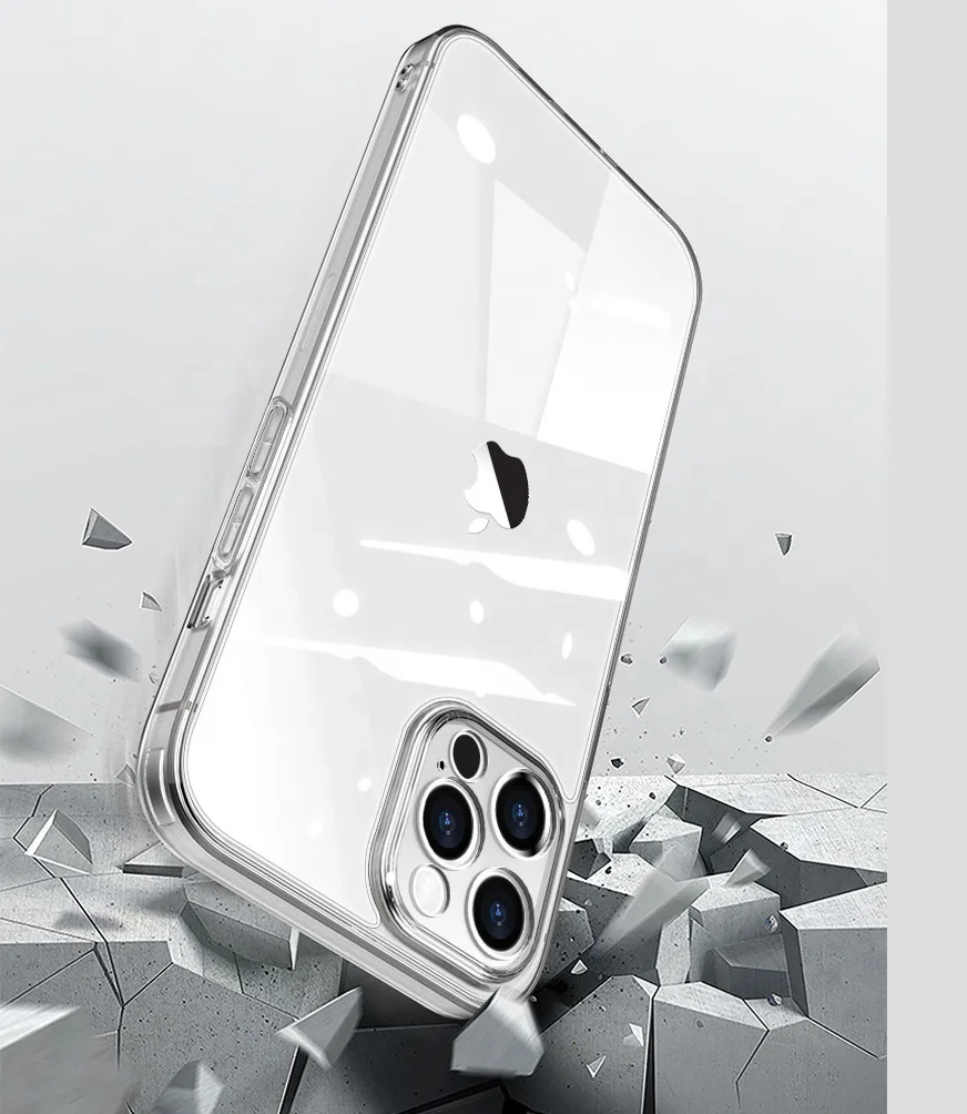 2022 Silicon Tempered Glass+TPU Clear Phone Case For iPhone 12 Pro max Glass Case Cover for iPhone 13 1 14 Max