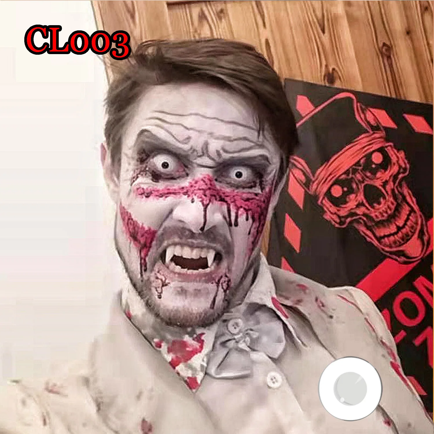 Хэллоуин Косплей Контактные линзы белые очки CL003 Zombieout