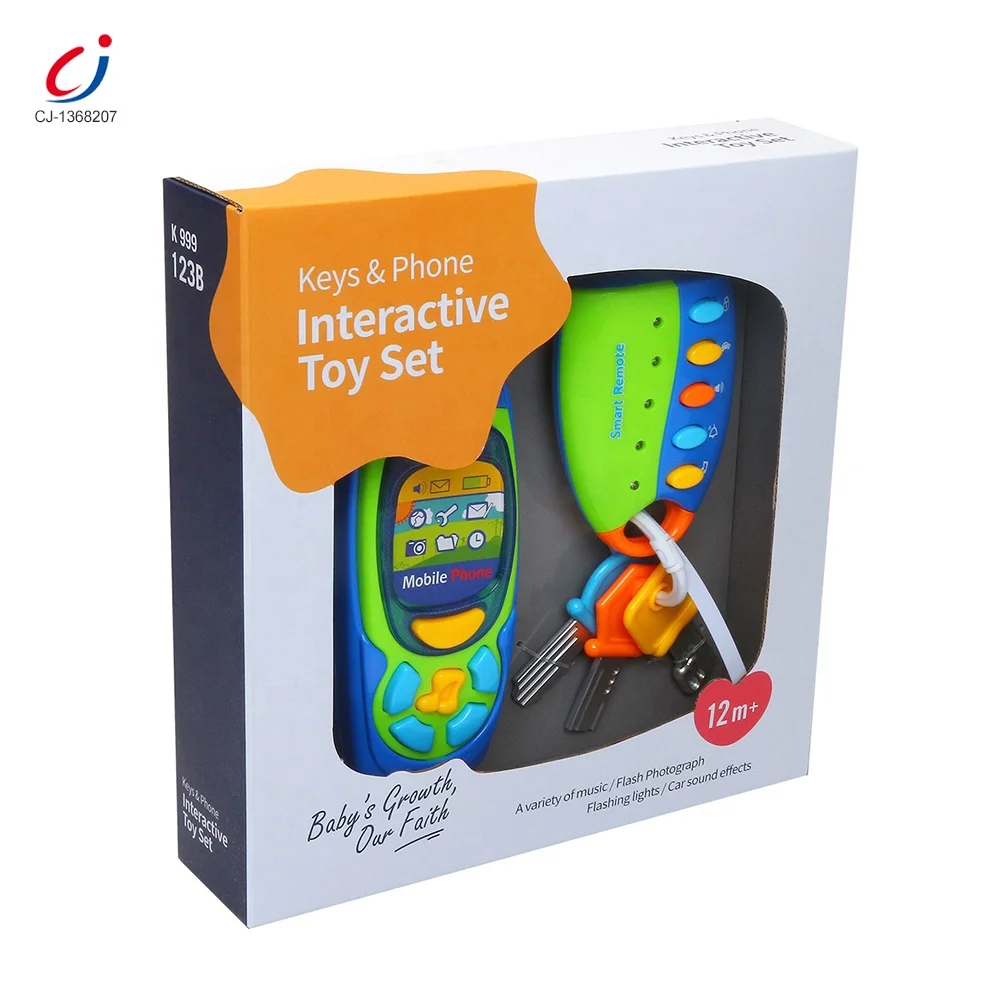 Chengji plastic mobile phone toys hot sale gift battery operated lighting music cellphone keys set baby car key toy
