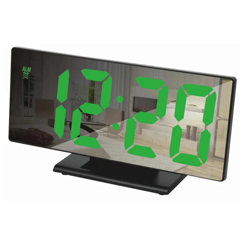 KH-CL008 Night Visible LED Display Digital Alarm Clock Battery Operated Bedside Home Travel Time Clock