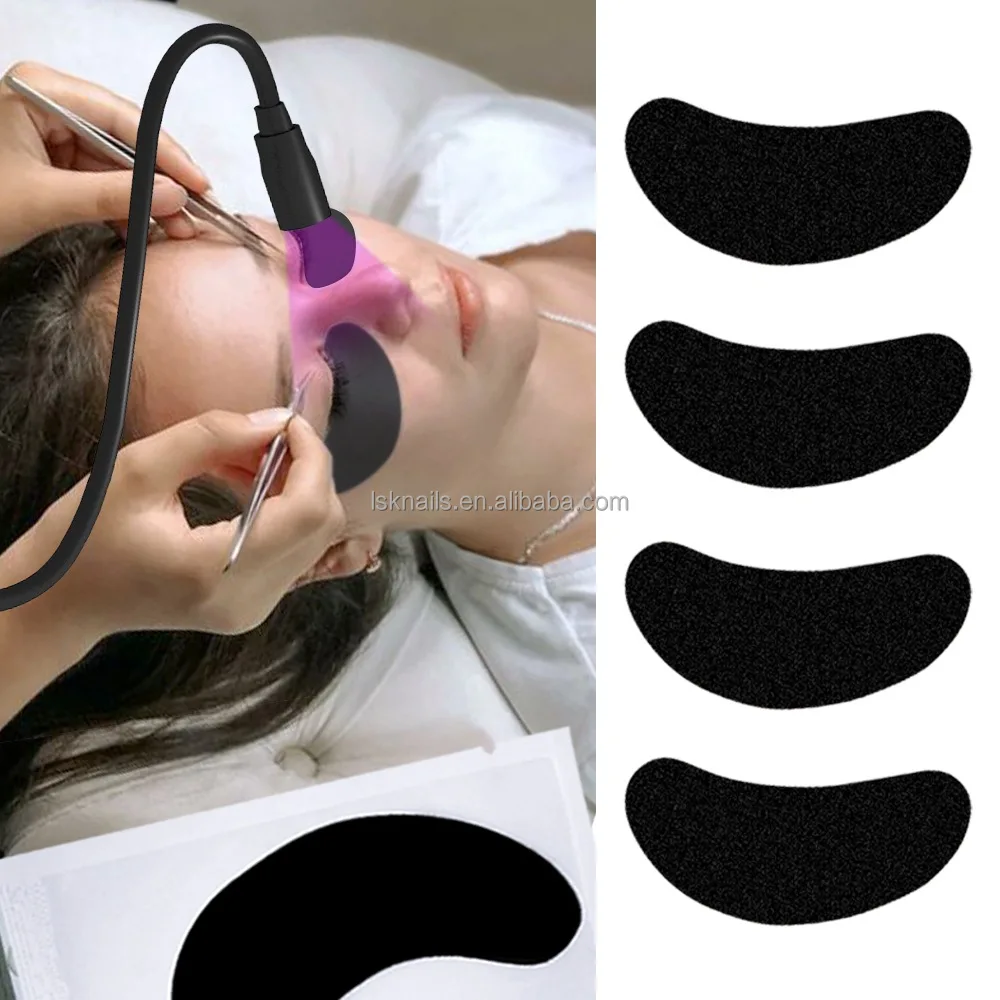 Eyelash extension supplies accessories under eye pad black UV under eye patch custom Hydrogel gel patches for eyelash extension