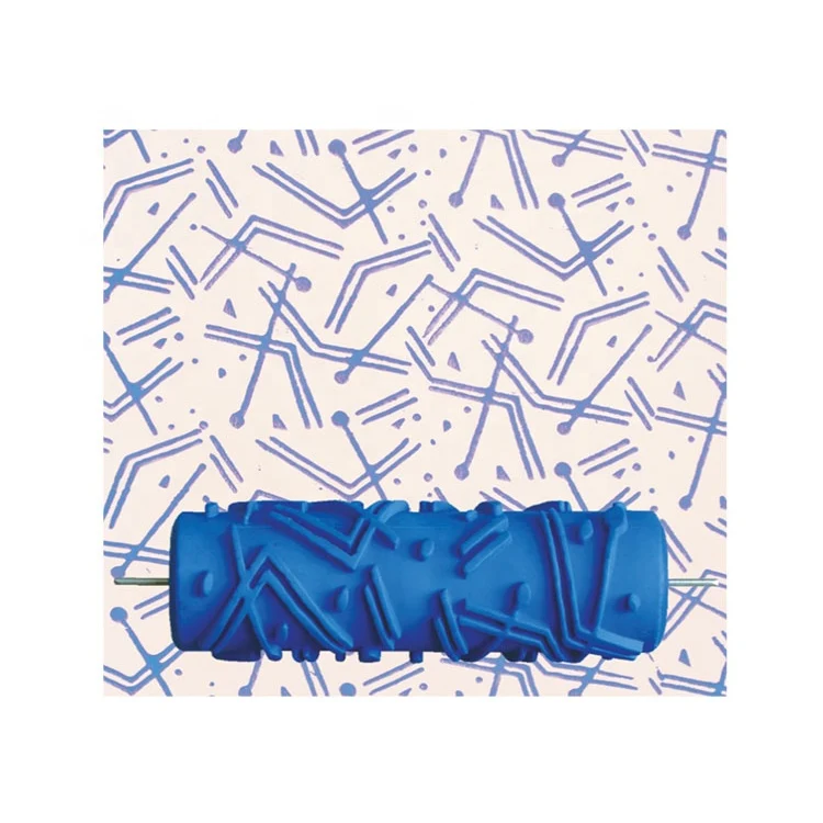 Factory Price Newest wall painting coating oil 7 inch decorative rubber rodillos design patterned texture roller