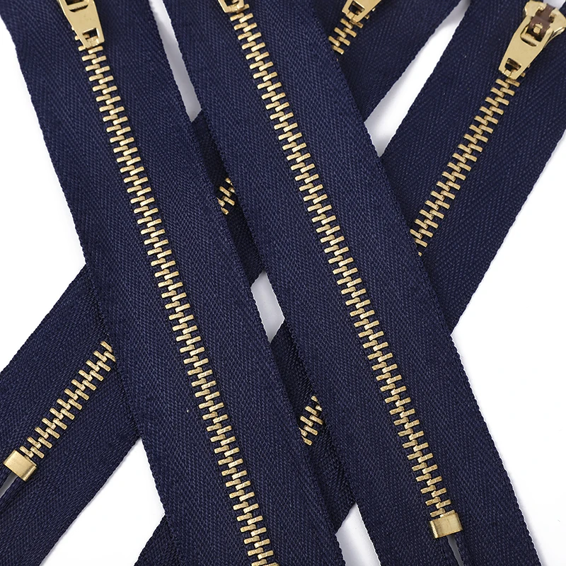 Manufacture Wholesale 3# 5# Metal Zipper Close-end High Quality Custom Zipper Auto Lock YG Brass Slider For Jeans Bags Garments