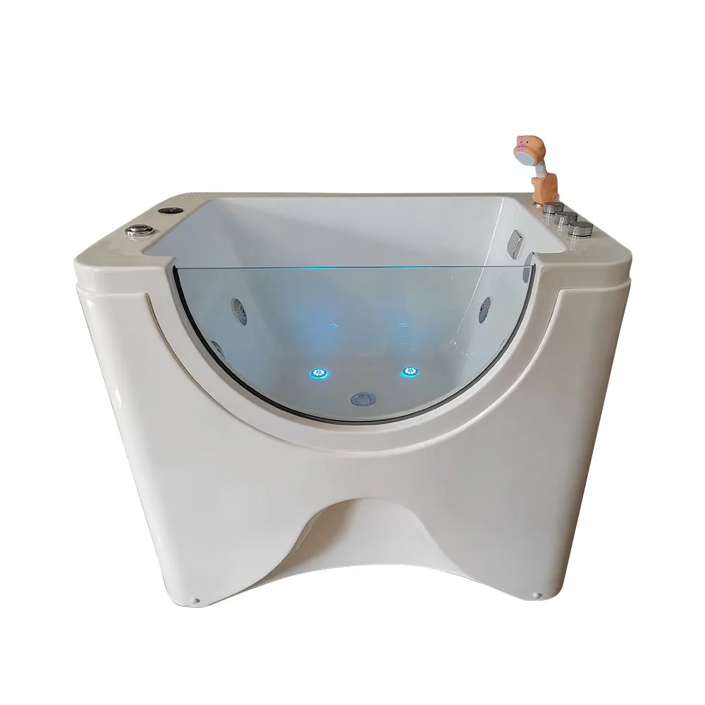 Modern Design Ozone Professional Pet Dog Jacuzzier Freestanding Massage Pet Bathtub Wash Grooming LED Pet Spa Bathtub