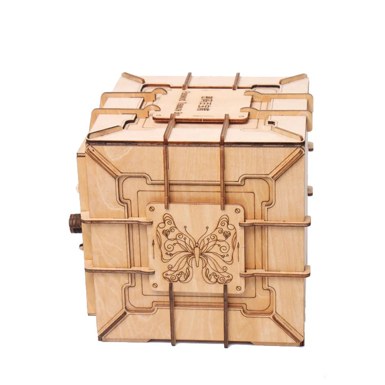 3d Wooden Puzzle Model Password Box Diy Handmade Mechanical For Children Adult Lock Box Kit Mechanical Game