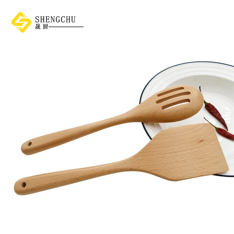 Набор деревянной кухонной утвари шпатель из натурального бука ложка для салата