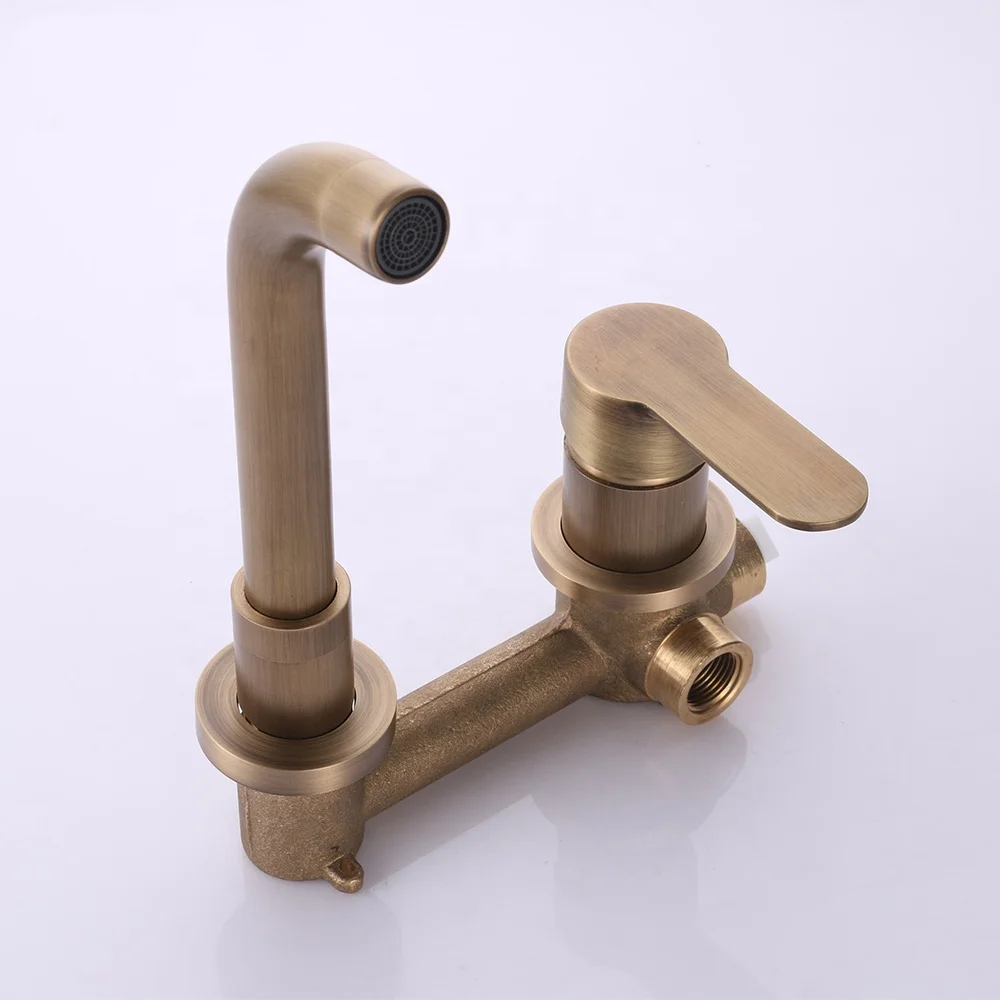Copper Concealed Basin Tap Black Pre-Buried Wall Mounted Wash Basin Faucet Mixer Hot Cold Water Embedded for Laundry