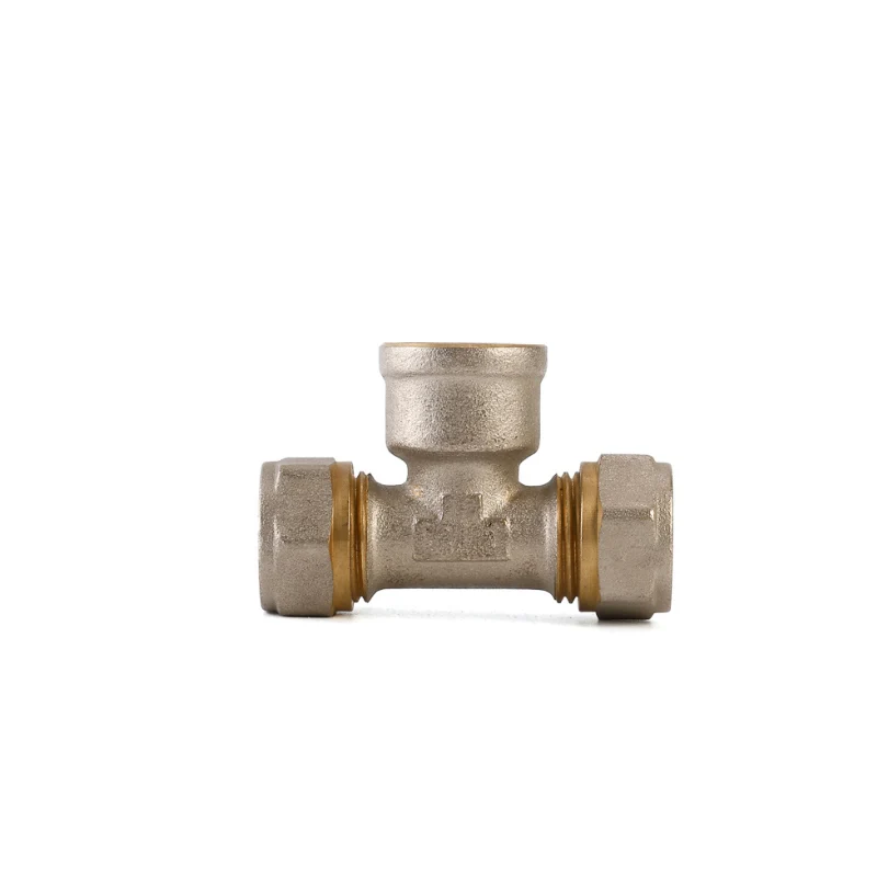 Pex Al Pex Steel Tube Connector Brass Compression Hose Fitting TEE for Water Gas Plumbing Applications