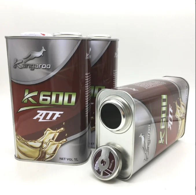 China Factory supply 1L square engine oil can rectangular lubricant tin can with plastic lid for Chemical industry packaging