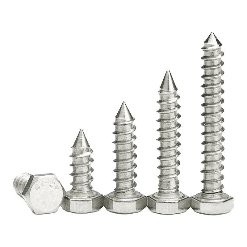 China Manufacturer ss304 Hexagon Head Wood Screws DIN571 Wood Screws