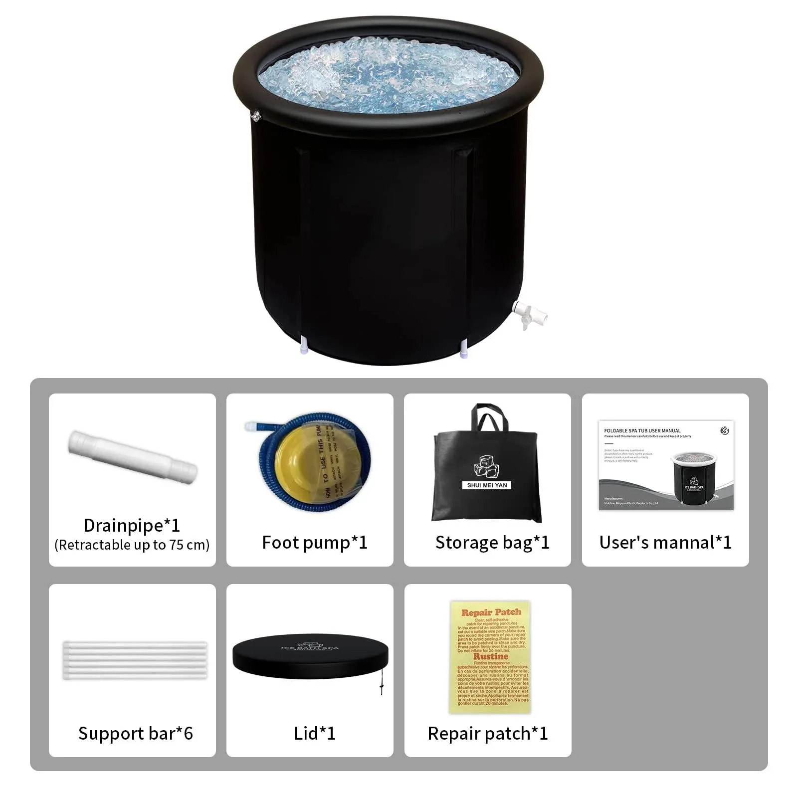 Outdoor ice bath spa bucket Thickened folding Portable bathtub cold plunge tub inflable for garden