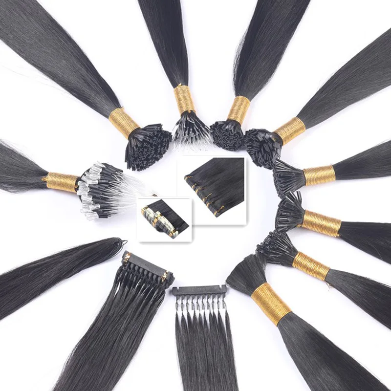China high quality natural hair extensions invisible human hair loc extensions
