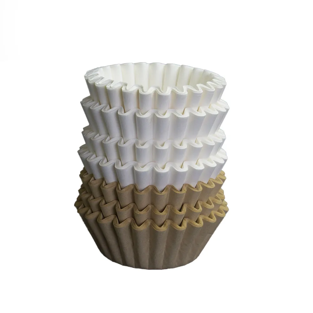 Natural Unbleached Coffee Eco-friendly Natural/white Disposable Basket Wave Coffee Paper Filter