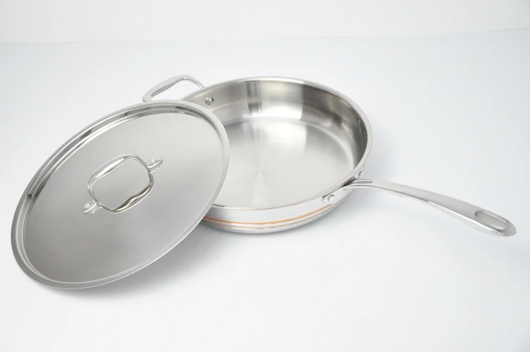 OEM Factory five layers non-stick induction copper core stainless steel frypan set size 20cm22cm24cm26cm for home cooking