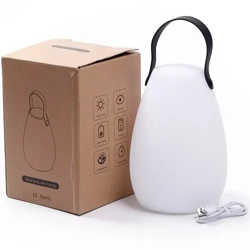 Indoor/Outdoor Waterproof Sleek Polyethylene Shade 8 Vibrant RGB Colors Symphony Mode Portable LED camping Lamp With Remote