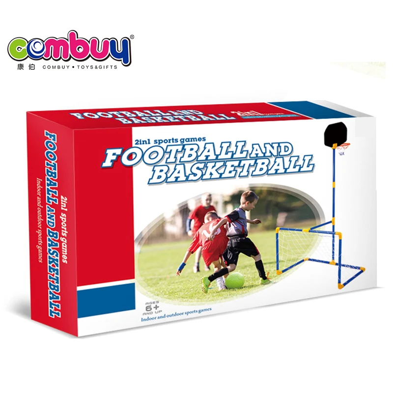 Indoor sport game play 2 in 1 football toys kids basketball stand