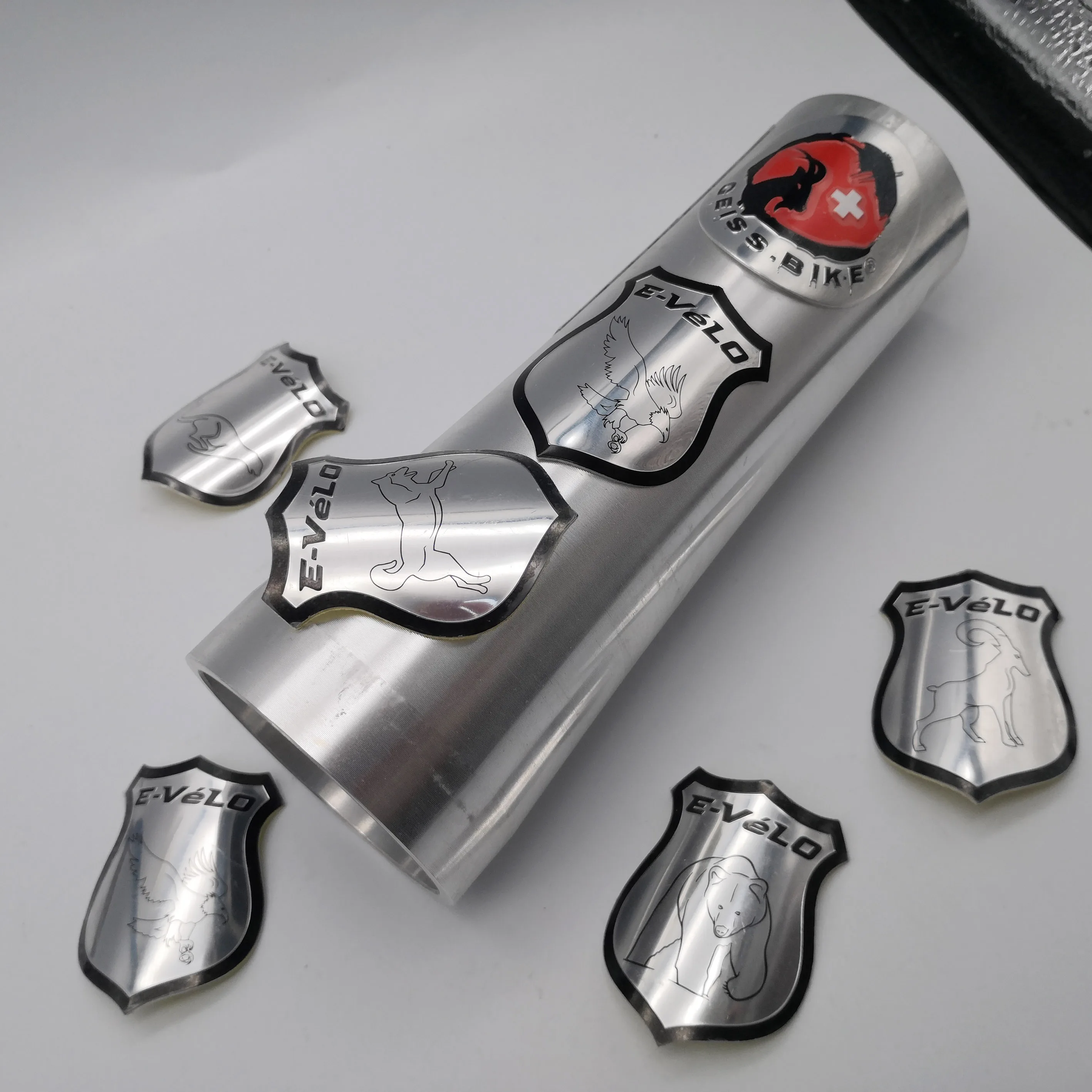 personalized customization new design mountain metal bike emblems badge for bicycle brand badge bike sticker