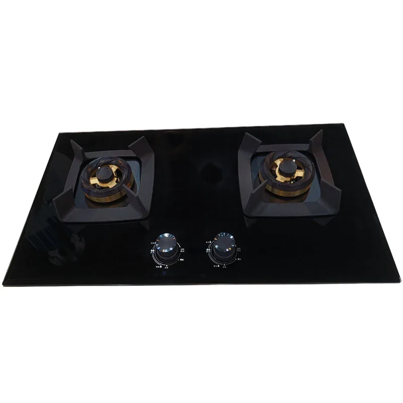 2 zone Tempered glass AC ignition optional with safety device NG LPG Built in Gas hob gas cooker top