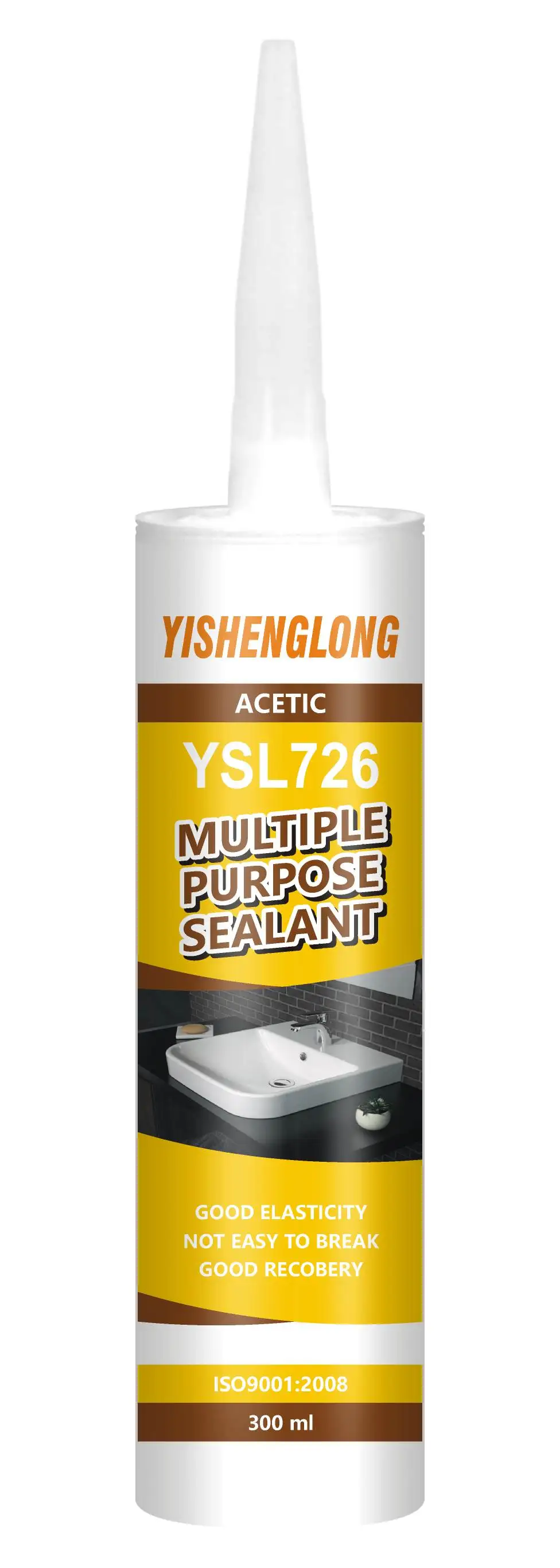 YSL-726 glass cement clear 100% silicone sealantmade in china