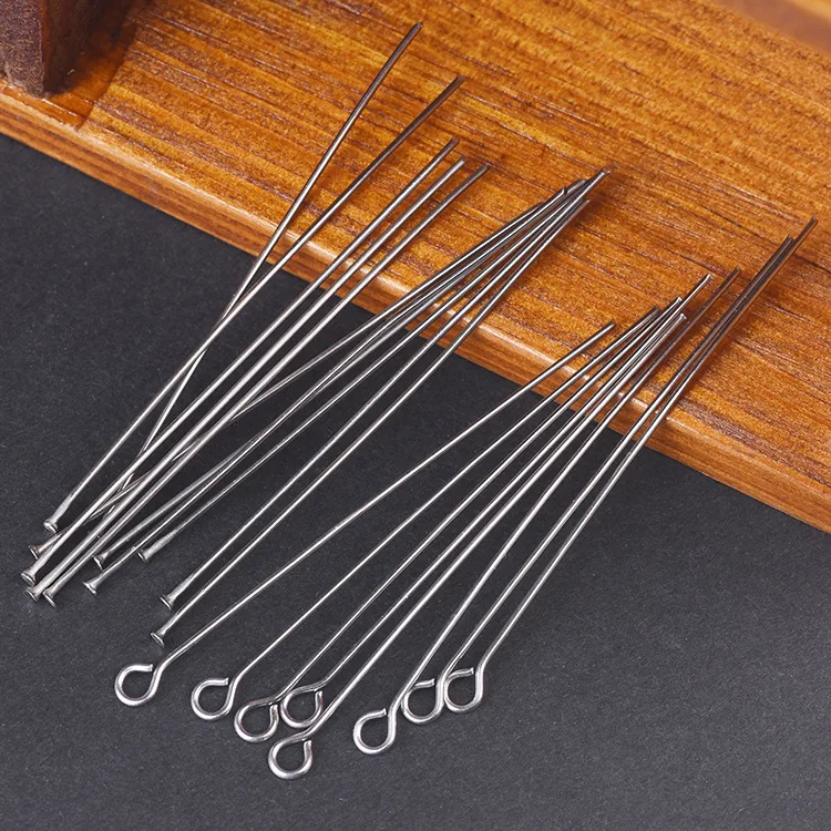 Stainless Steel Figure 9 Needle 0.7mm Flat Head T Needle DIY String Bead Material Accessories (100 Pcs/1 Pack)