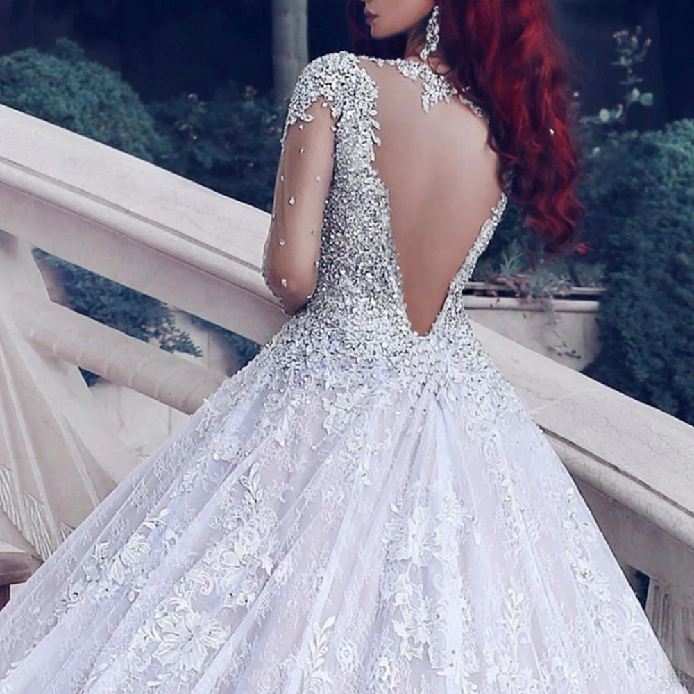 Manufacturer factory  sexy luxury Bridal  Gown Elegance  long sleeve Mermaid Wedding dress With Detachable China supplier