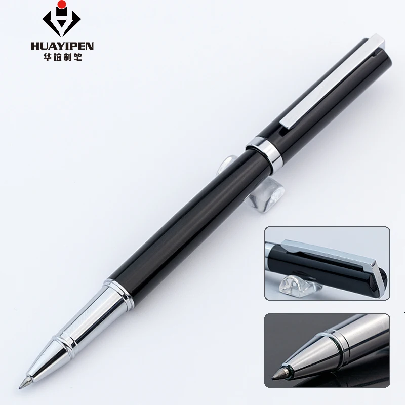 Custom Logo Printing Laser Roller Pen Good Quality Promotional All Metal White Black Pen