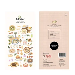 1Pcs/ Cute Diary Stickers  Pizza Cuisine Hamburger Ste stickers Japanese Junk Journal Kawaii Decorative Stationery Craft Sticker