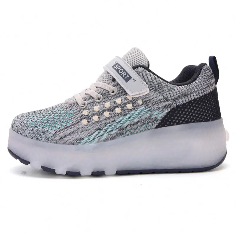Drop Shipping 7 Colors LED Rechargeable Kids Roller Skate Shoes Single Wheel Shoes Sport Sneaker For Boys/Girls