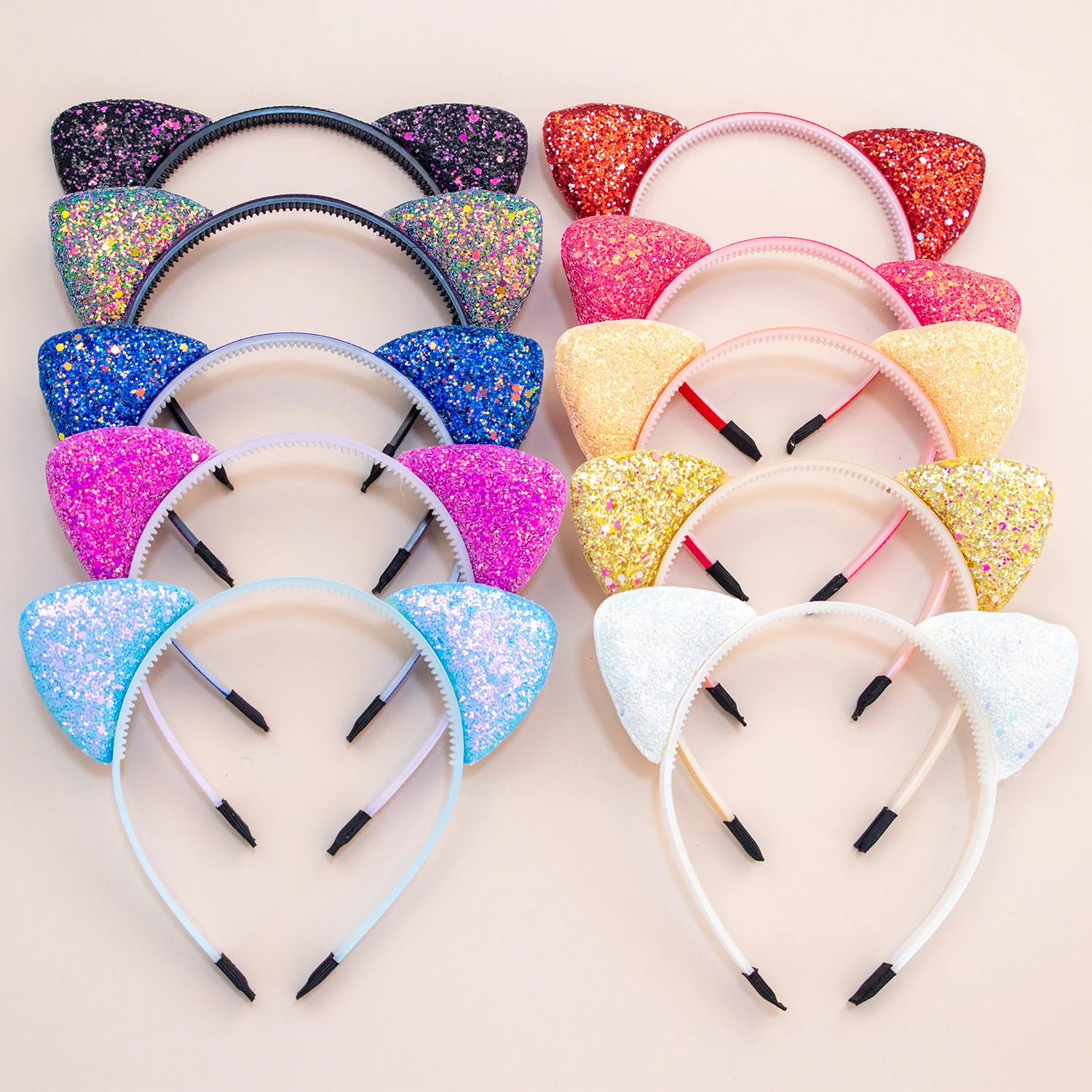Hot sale cat ears headband rainbow party headband bling bling hair accessories Jewelry For Kids Girl Accessories Kids