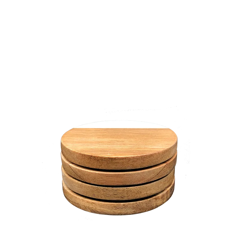 Kitchen Table Decoration Drink Round Acacia Wooden and Marble Coaster