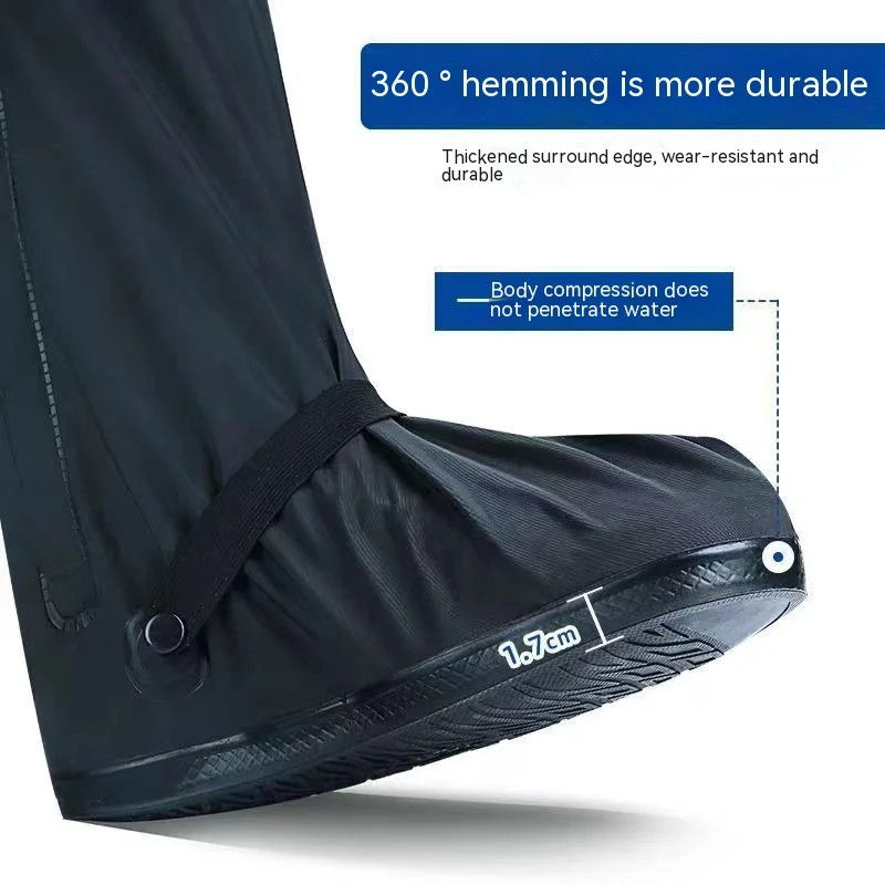 Rainproof Shoe Cover Anti Slip Thickened Wear-resistant Outdoor Sand Resistant High Cylinder Riding Boots Cover in Rainy Days