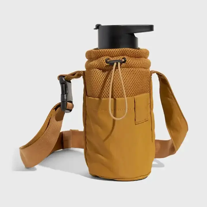 Custom Luxury Water Bottle Carrier Sling Hydration Crossbody Bags Water Bottle Holder Bag With Shoulder Strap
