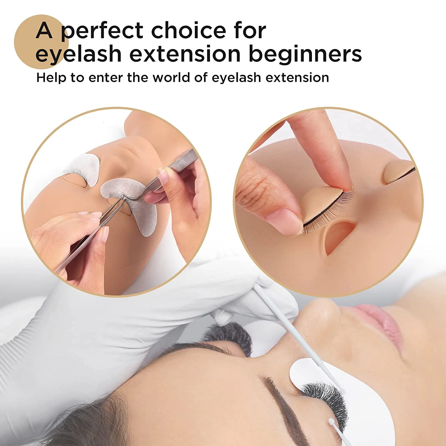 VEYES New Design Lash Tiny Layered Training Head Mannequin Veyelash Beginning Practice for Eyelash Extensions